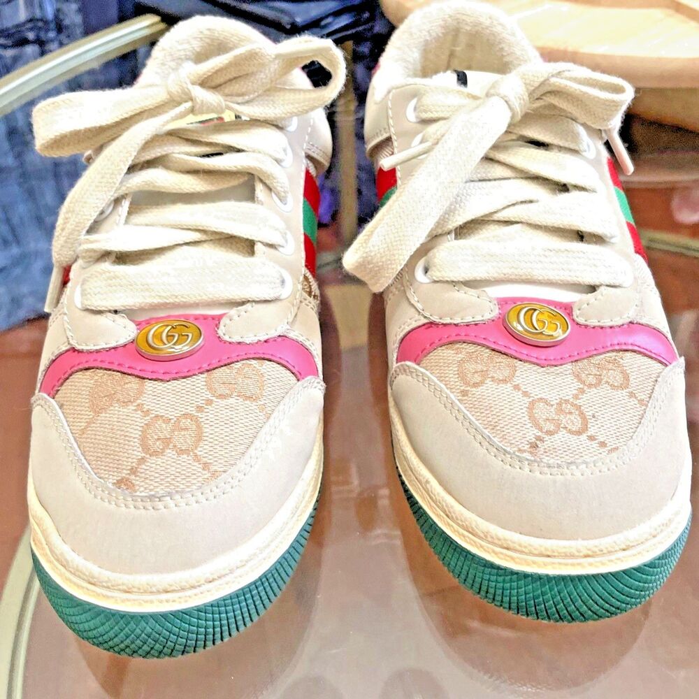 Gucci Screener GG Motif Women's Sneakers Butter color Red  Sz 8 $1000